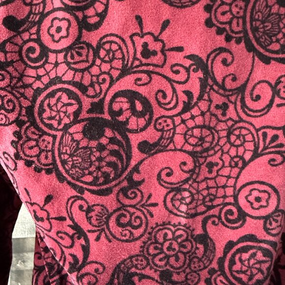 Disney Parks Mickey Mouse zip up hoodie small cranberry floral boho Disneyland - Picture 7 of 13